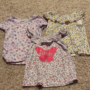 Floral Kids Tops Set - Pink, Purple, Yellow